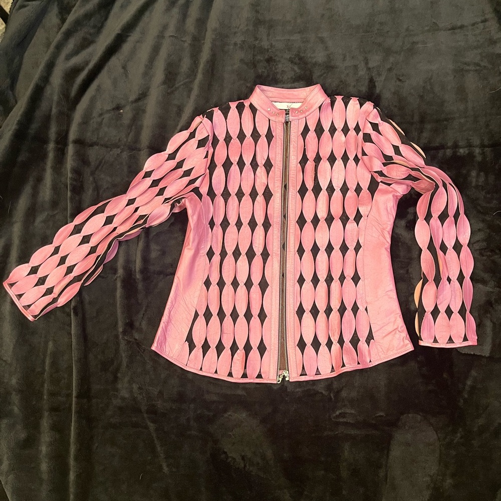 Signature  Leather Jacket S&G Pink Size XL Turkey Beautiful Lavender Color